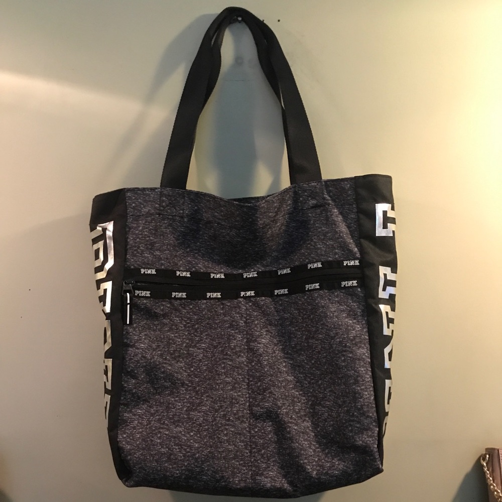 Victorious Secret Pink grey and black bag